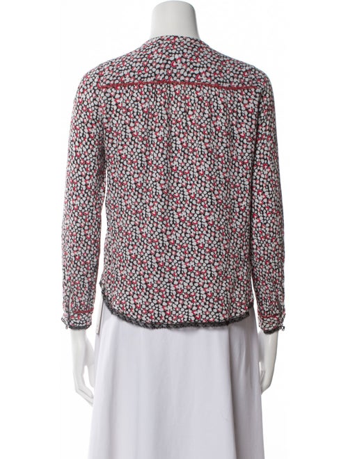 Zadig & Voltaire Printed V-Neck Button-Up Top