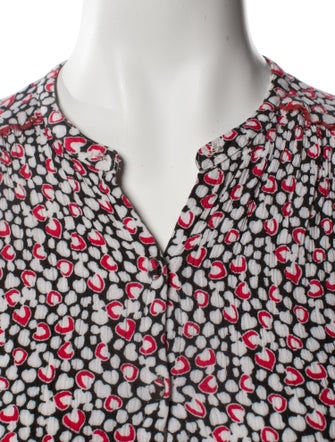 Zadig & Voltaire Printed V-Neck Button-Up Top