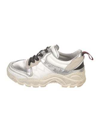 Zadig & Voltaire Leather Colorblock Pattern Sneakers