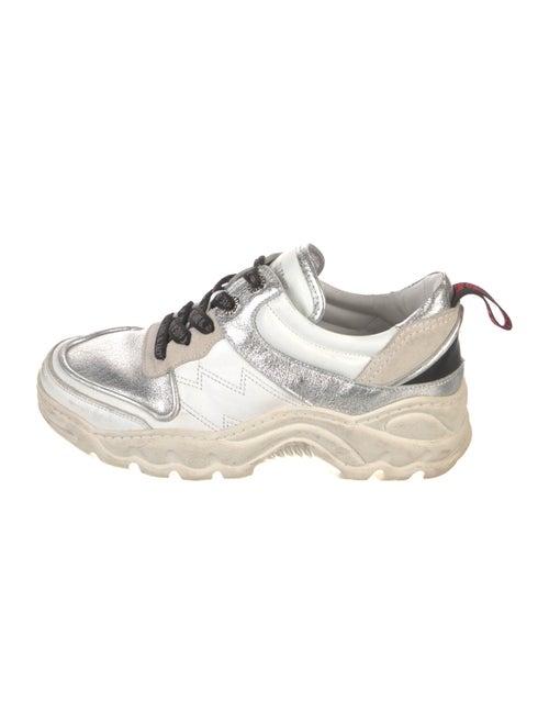 Zadig & Voltaire Leather Colorblock Pattern Sneakers