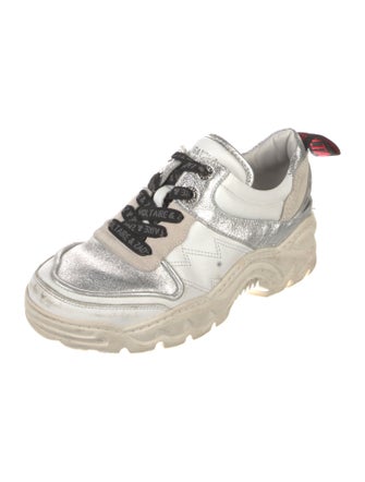 Zadig & Voltaire Leather Colorblock Pattern Sneakers