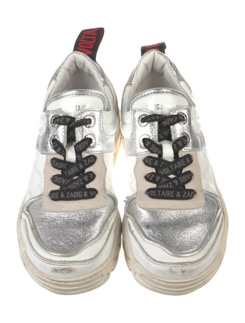 Zadig & Voltaire Leather Colorblock Pattern Sneakers