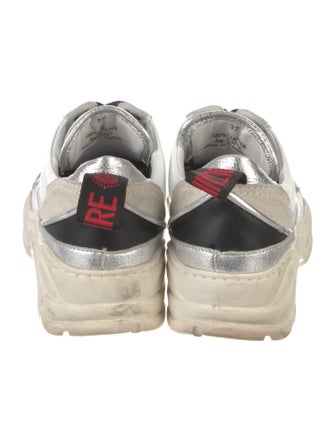 Zadig & Voltaire Leather Colorblock Pattern Sneakers