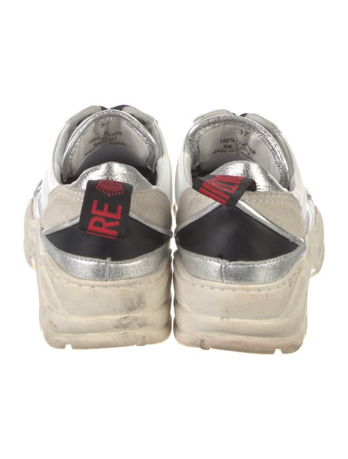 Zadig & Voltaire Leather Colorblock Pattern Sneakers