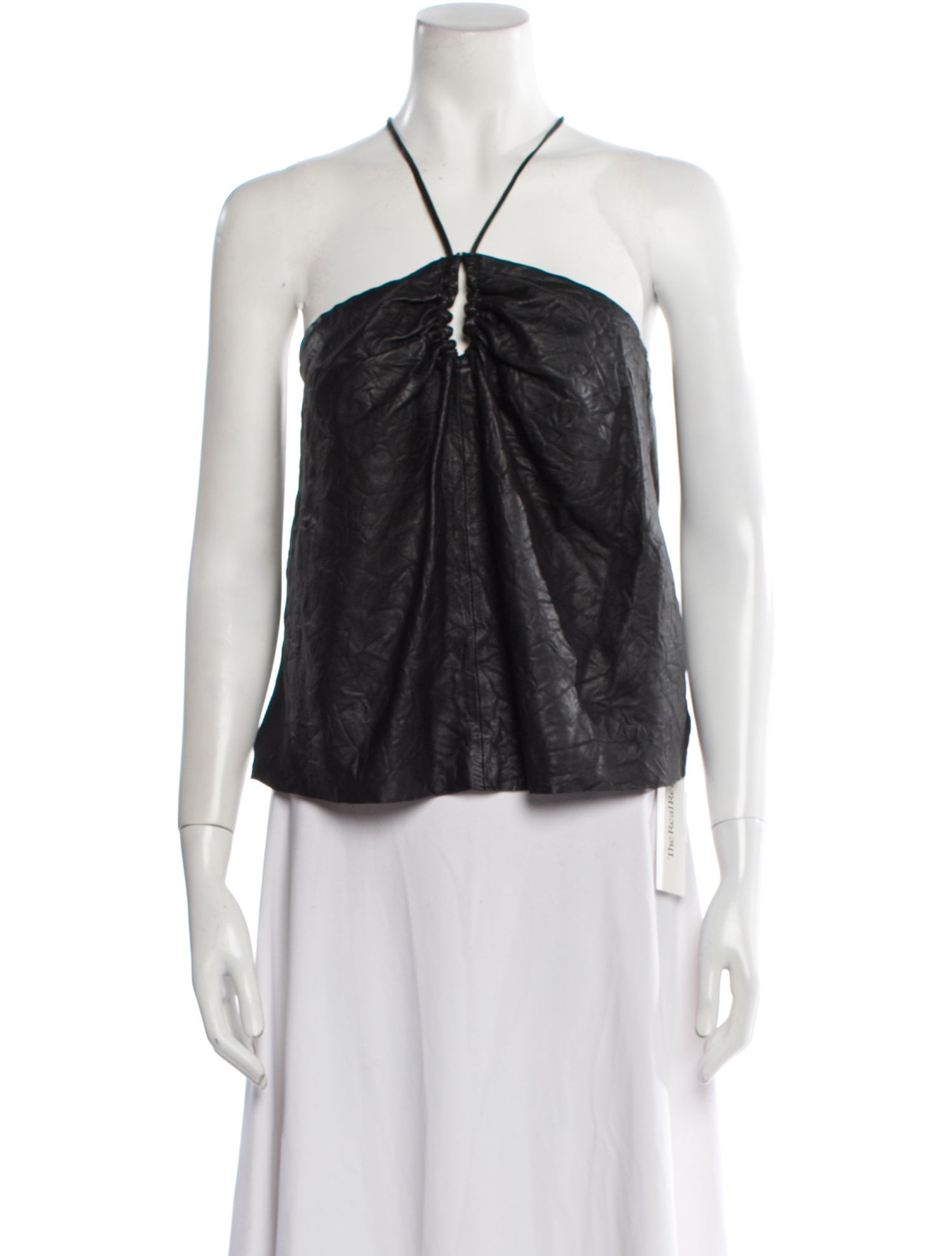 Zadig & Voltaire Lamb Leather Halterneck Top