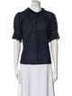 Zadig & Voltaire Mock Neck Short Sleeve Blouse