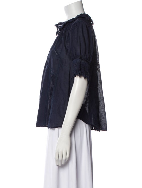 Zadig & Voltaire Mock Neck Short Sleeve Blouse