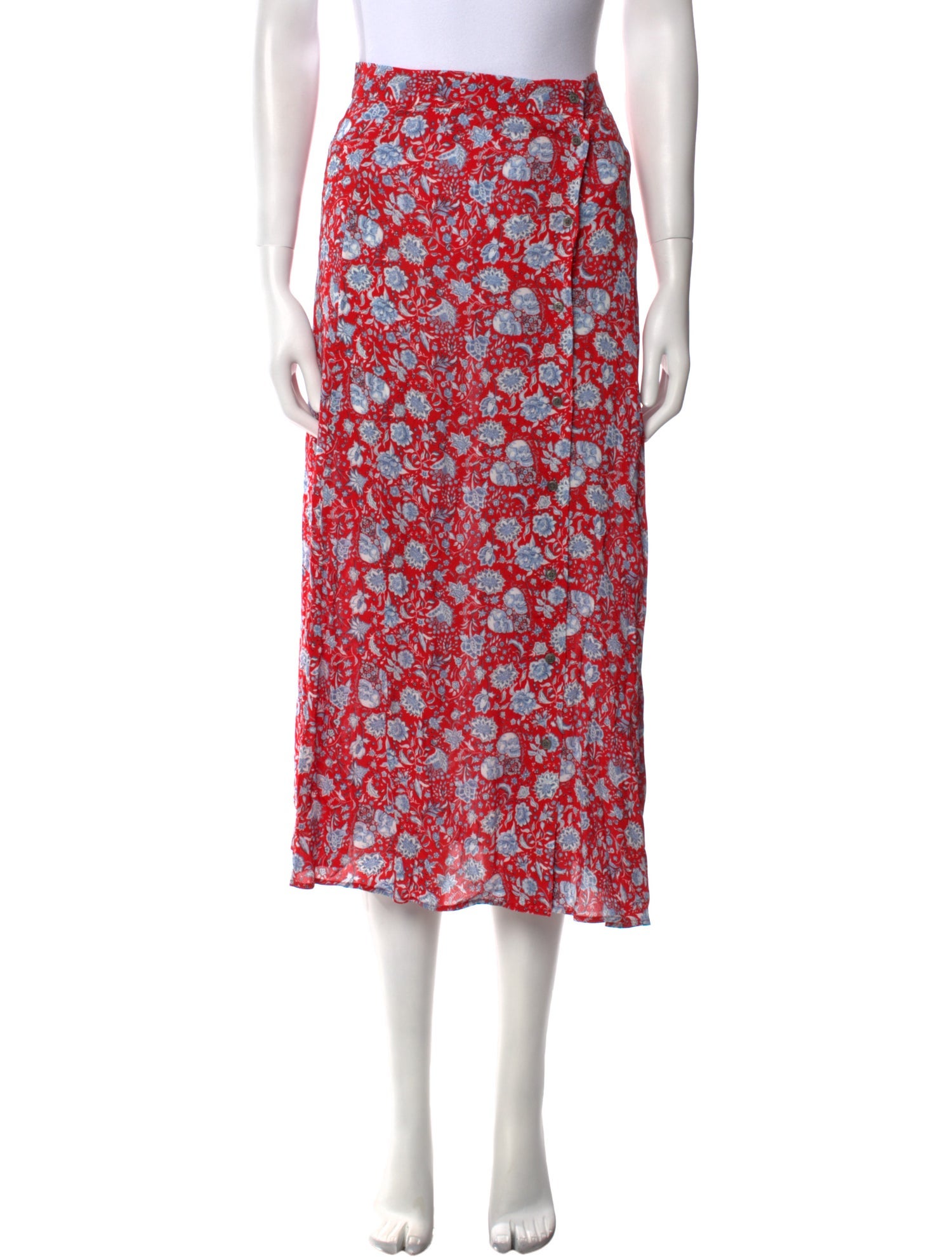 Zadig & Voltaire Floral Print Midi Length Skirt