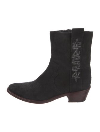 Zadig & Voltaire Suede Printed Moto Boots