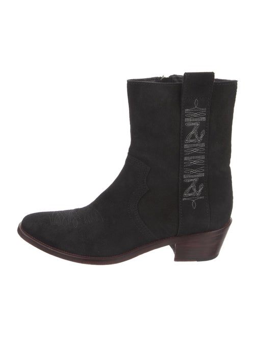 Zadig & Voltaire Suede Printed Moto Boots