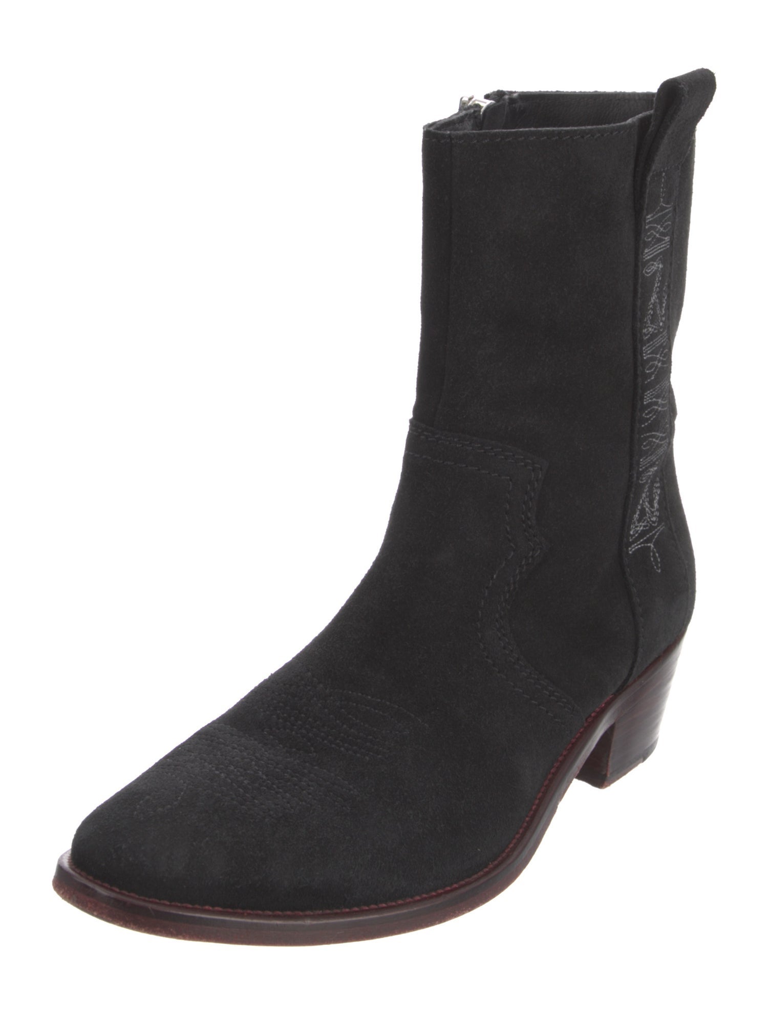Zadig & Voltaire Suede Printed Moto Boots