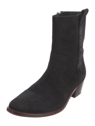 Zadig & Voltaire Suede Printed Moto Boots