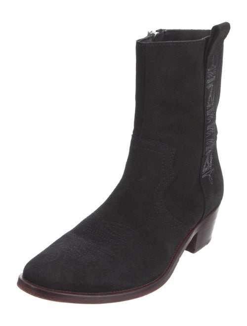Zadig & Voltaire Suede Printed Moto Boots