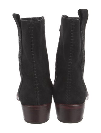 Zadig & Voltaire Suede Printed Moto Boots