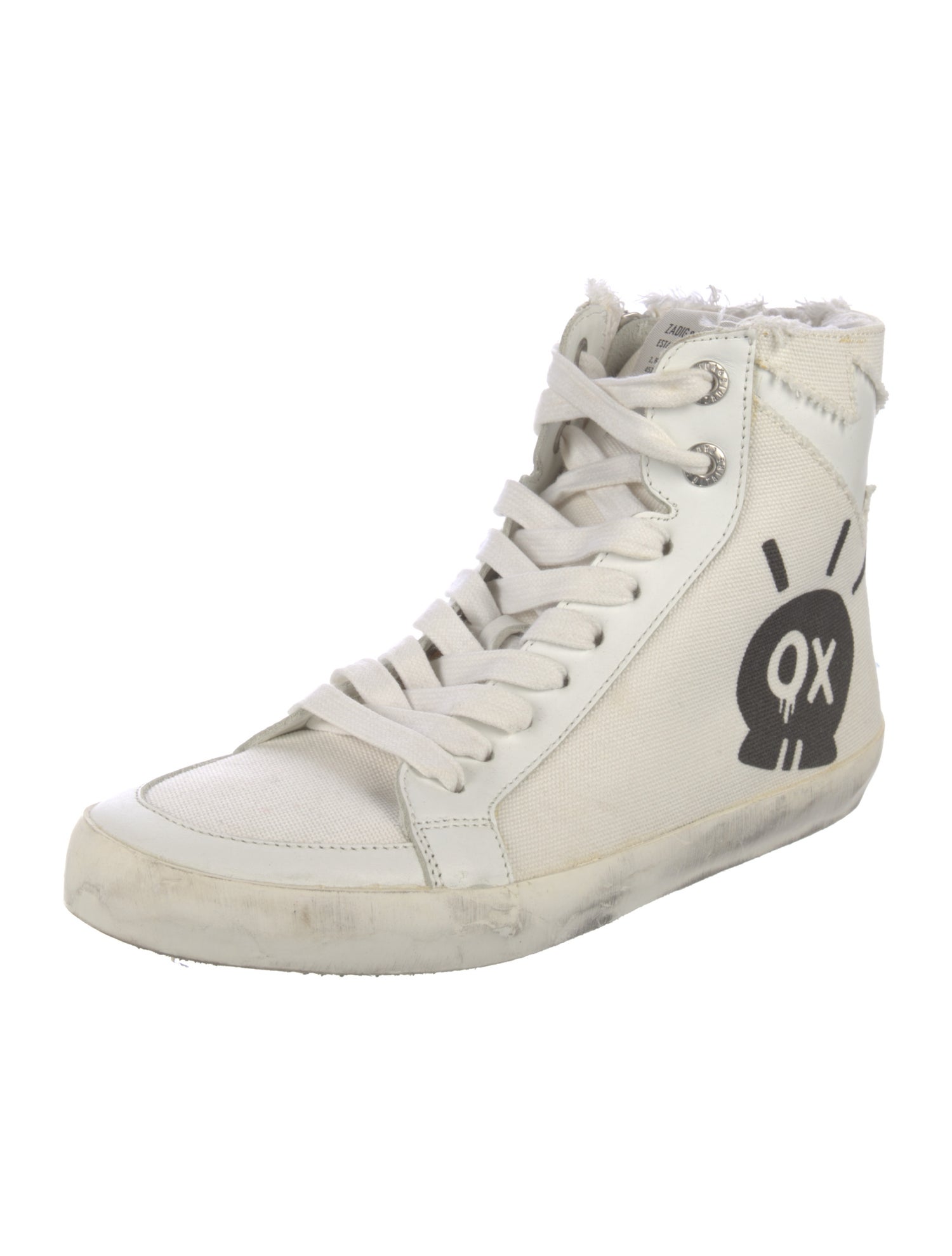 Zadig & Voltaire Canvas Distressed Accents Sneakers