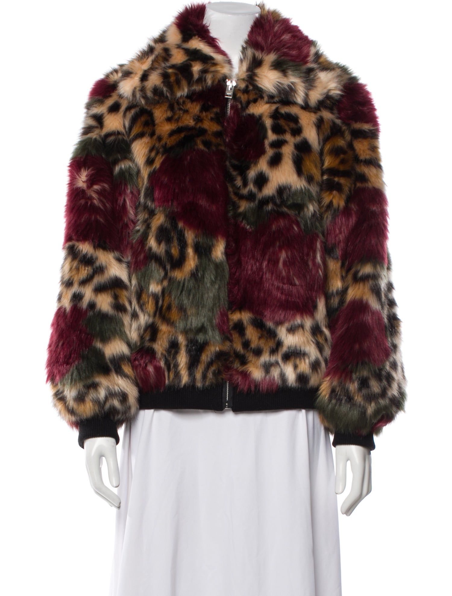 Zadig & Voltaire Faux Fur Animal Print Faux Fur Coat