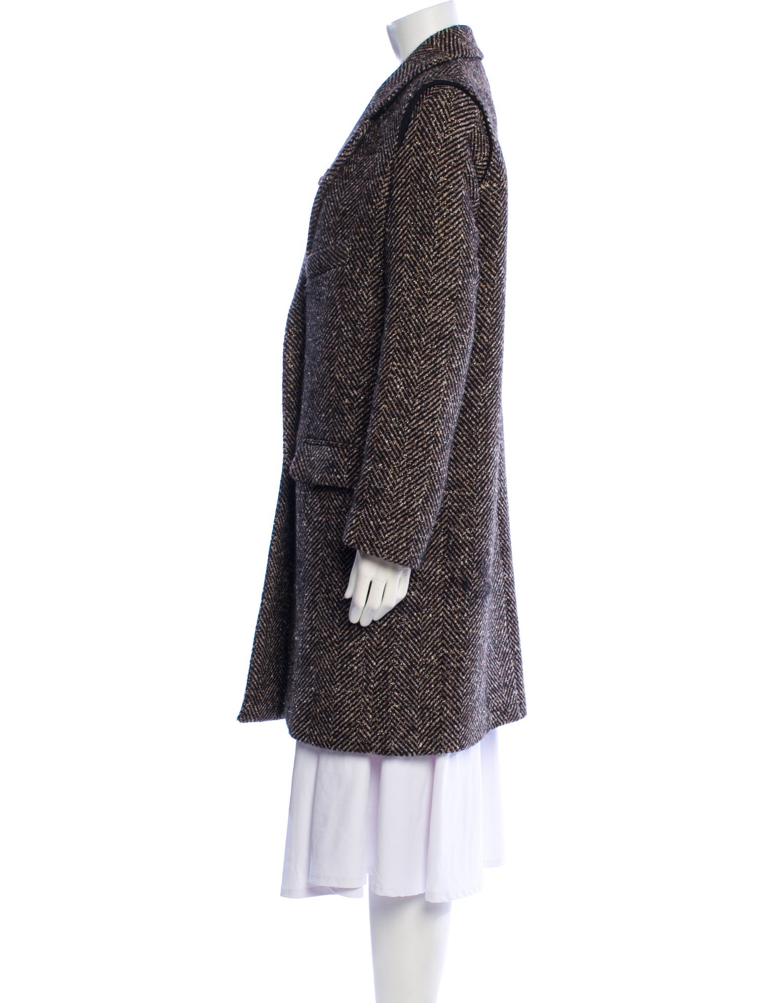 Zadig & Voltaire Wool Tweed Pattern Coat