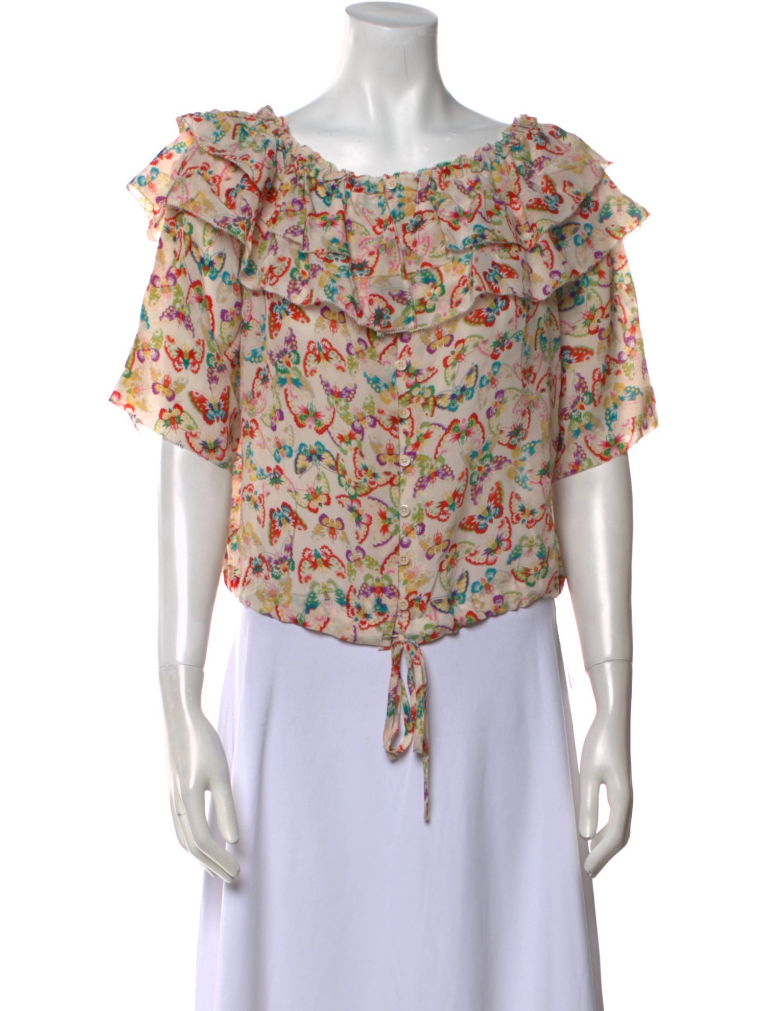 Zadig & Voltaire Silk Floral Print Crop Top