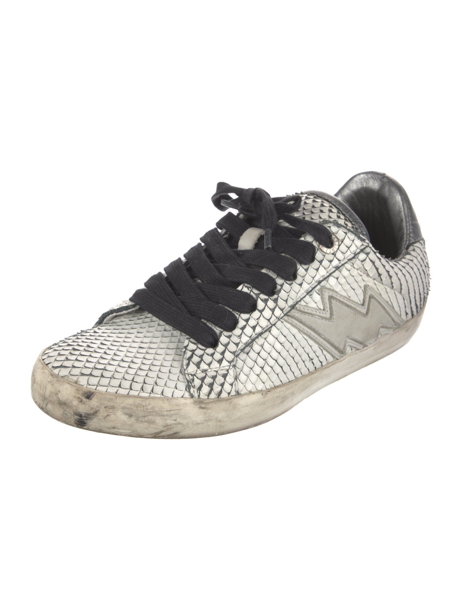 Zadig & Voltaire Leather Animal Print Sneakers