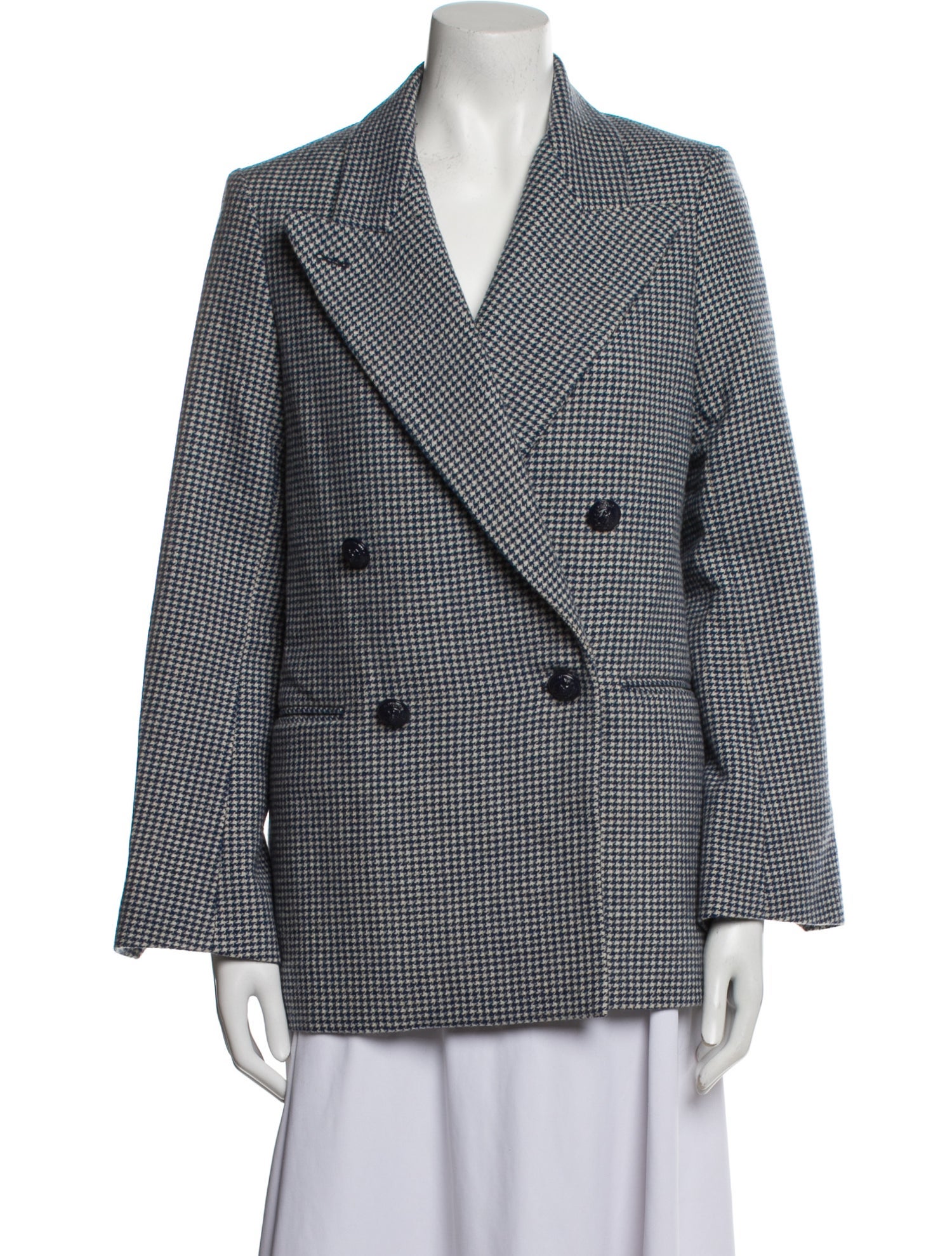 Zadig & Voltaire Wool Houndstooth Print Blazer