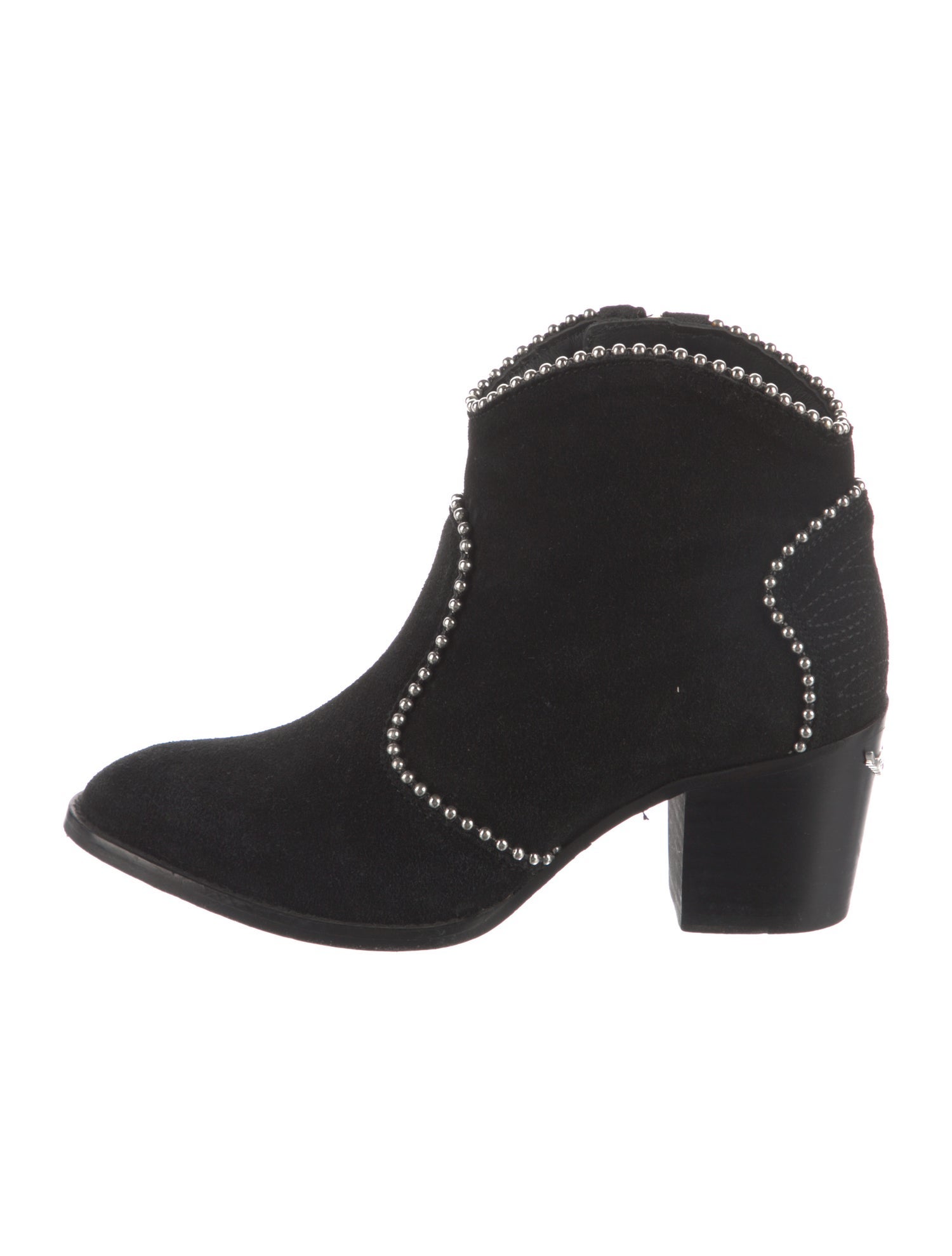 Zadig & Voltaire Suede Studded Accents Western Boots