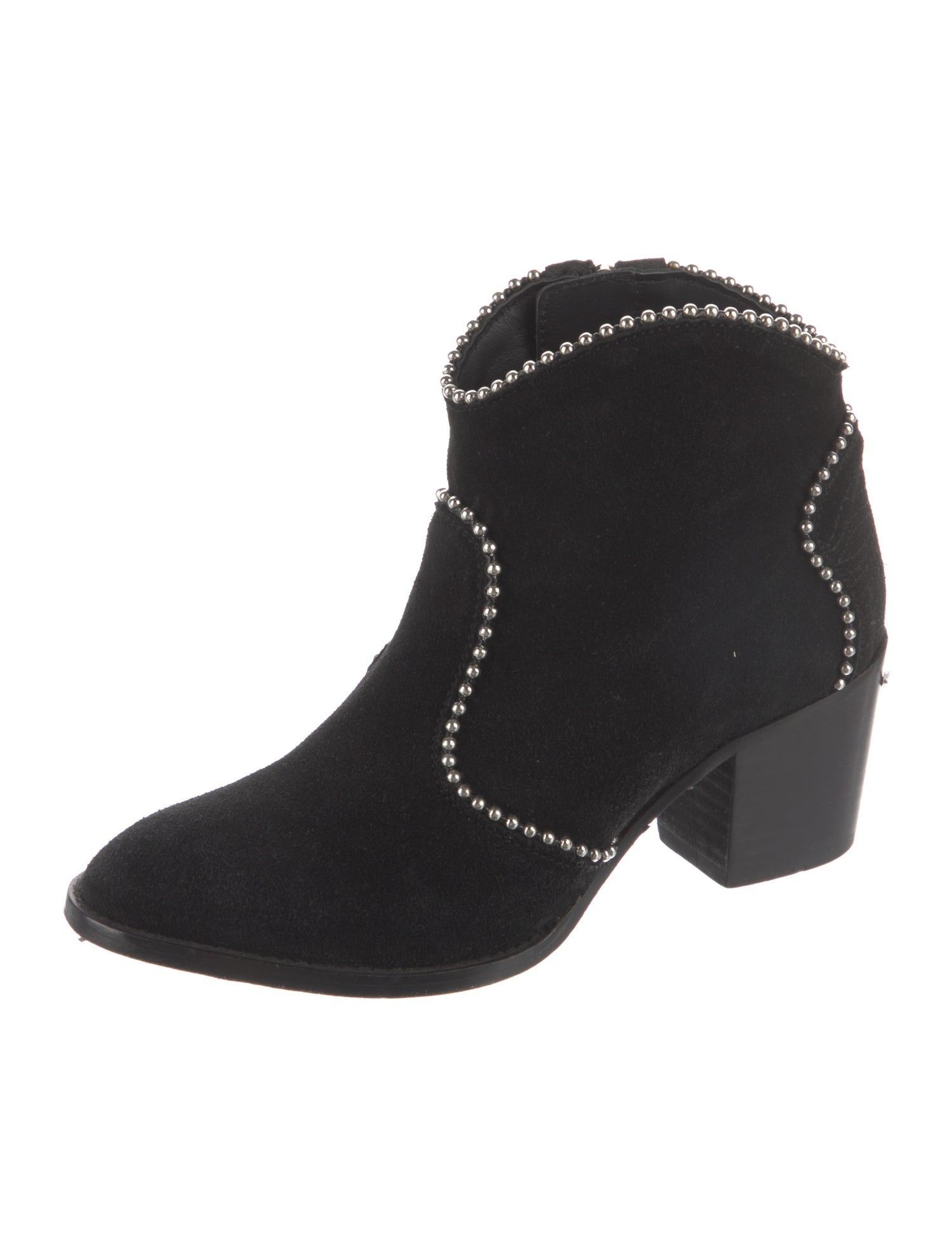 Zadig & Voltaire Suede Studded Accents Western Boots