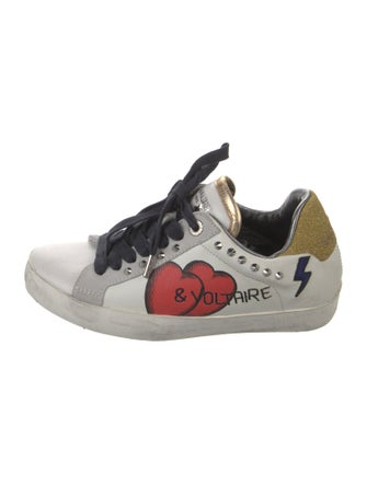Zadig & Voltaire Spike Accents Leather Sneakers