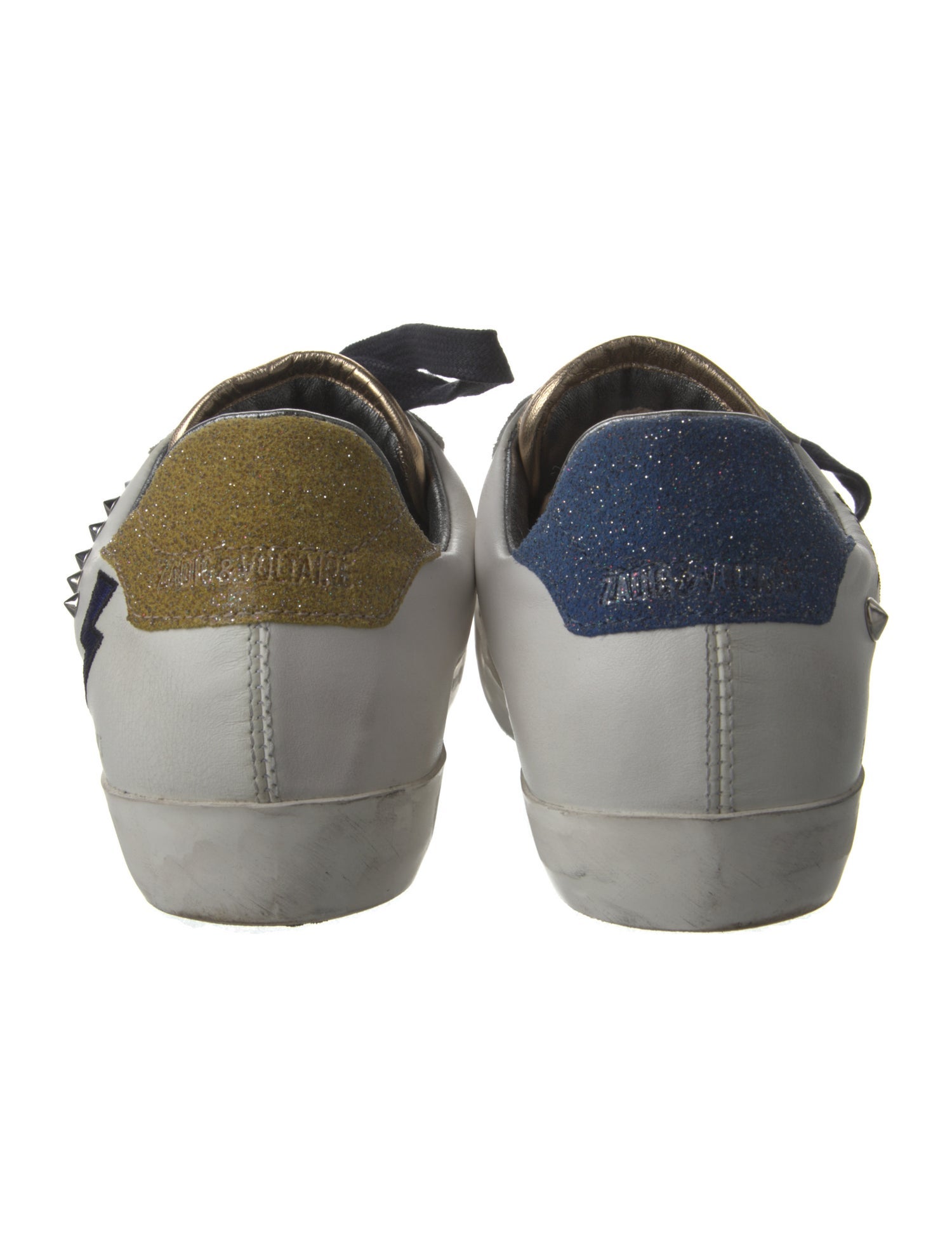 Zadig & Voltaire Spike Accents Leather Sneakers