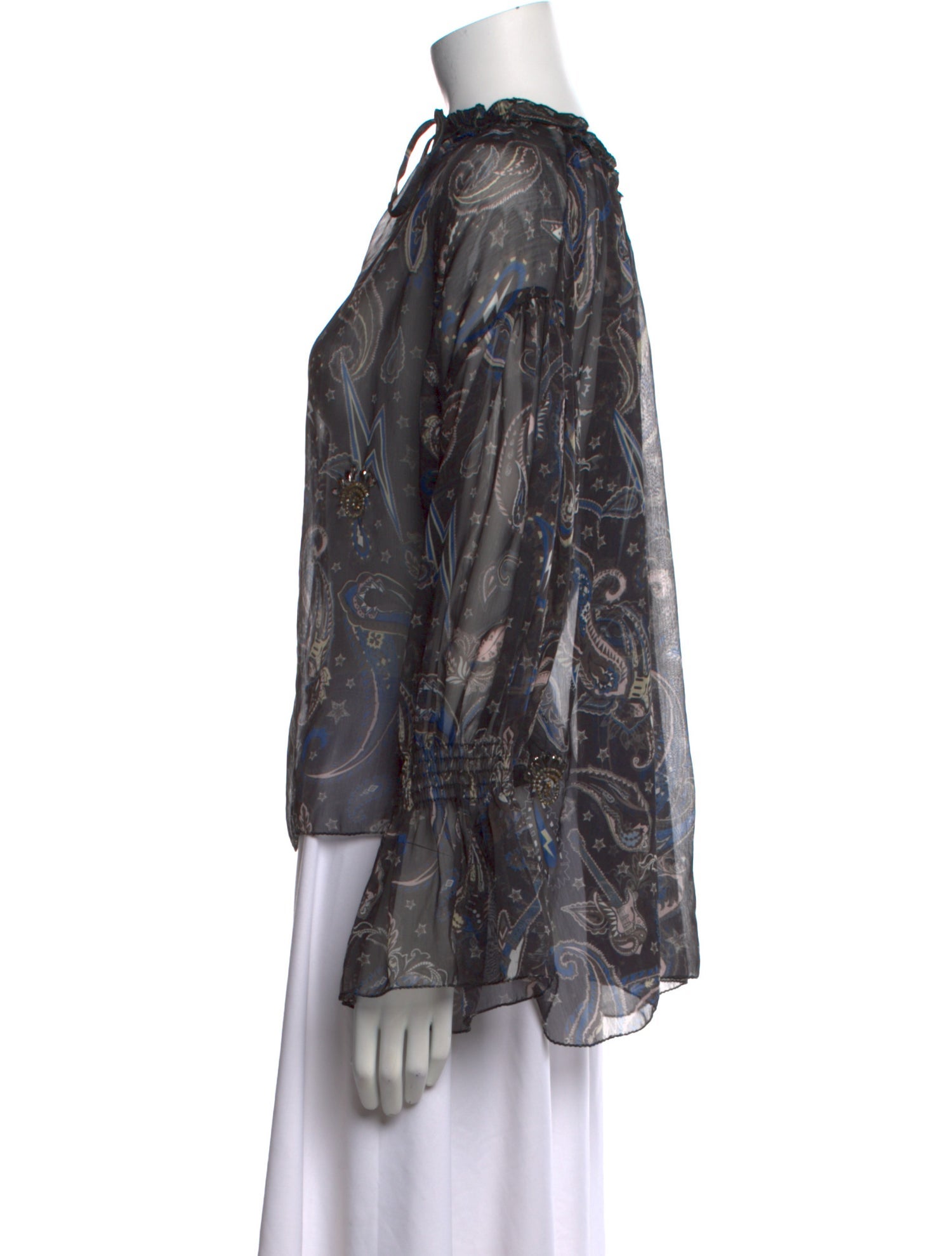 Zadig & Voltaire Paisley Print Mock Neck Blouse