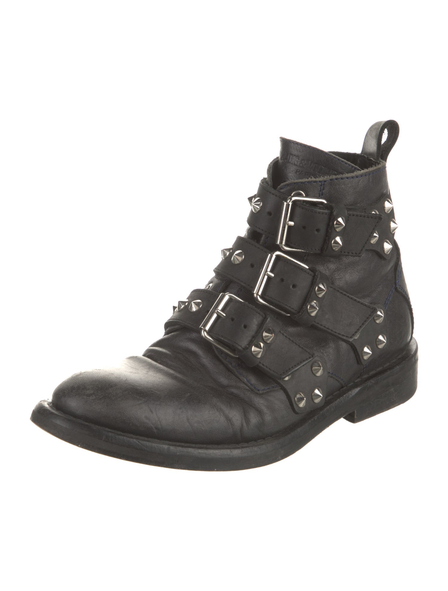 Zadig & Voltaire Spike Accents Leather Combat Boots