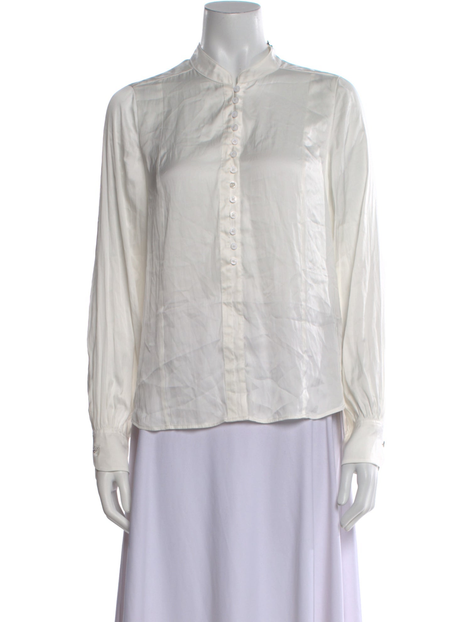 Zadig & Voltaire Mock Neck Long Sleeve Button-Up Top w/ Tags