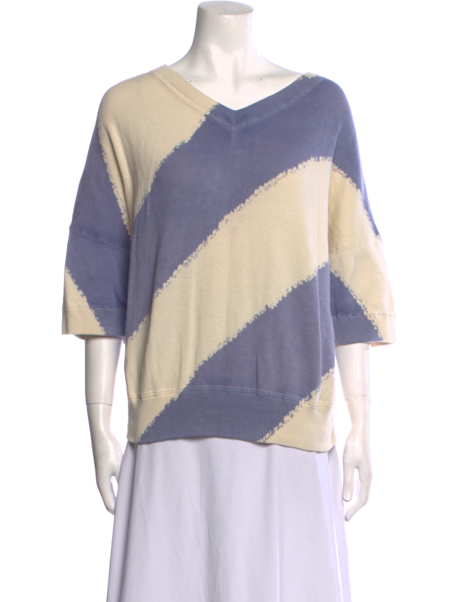 Zadig & Voltaire Colorblock Pattern V-Neck Blouse
