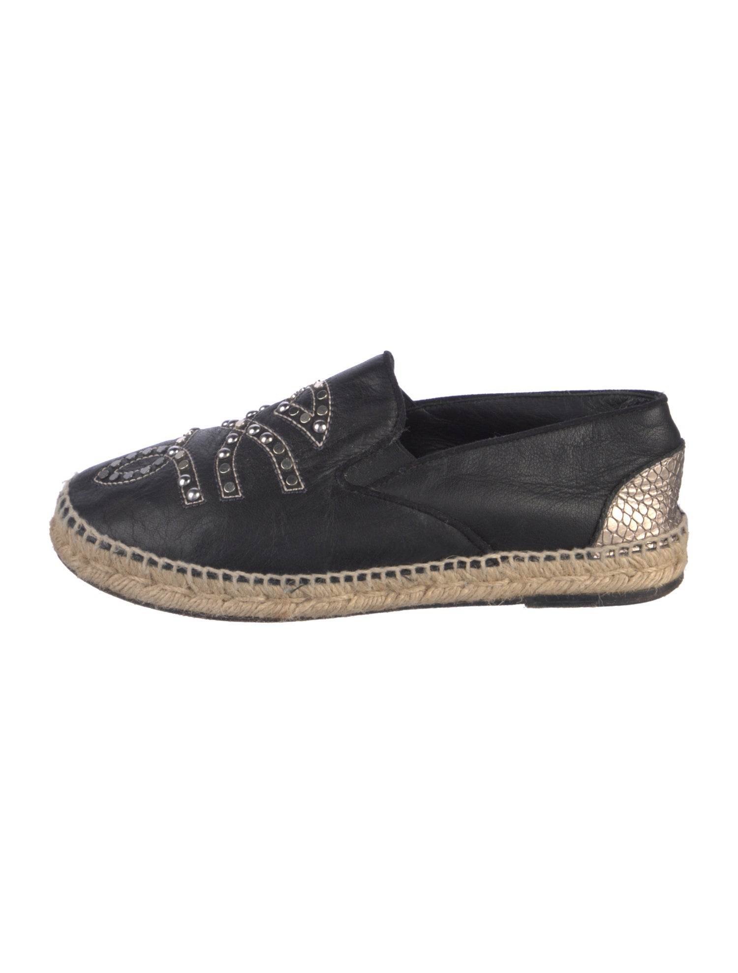 Zadig & Voltaire Leather Studded Accents Espadrilles