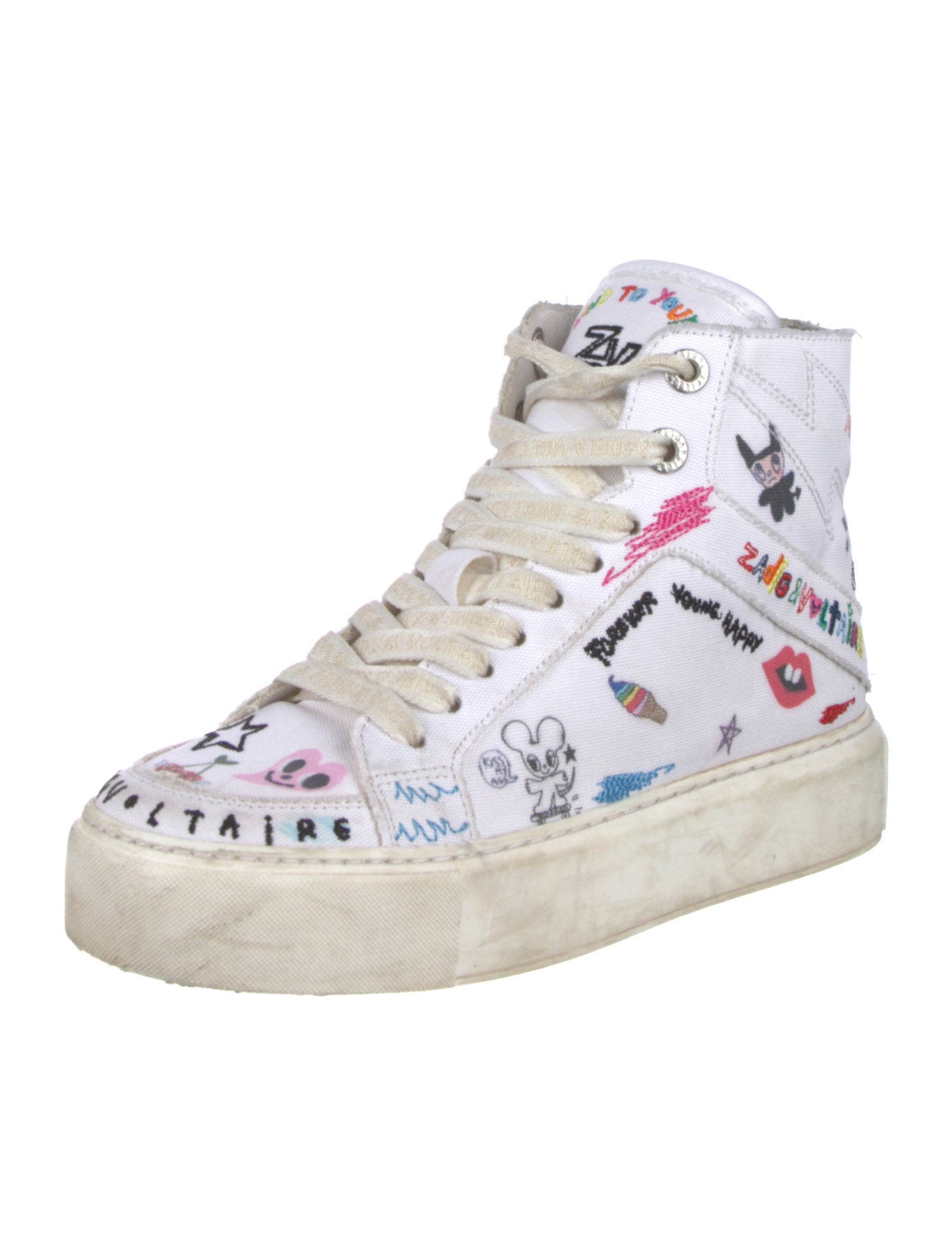Zadig & Voltaire Canvas Printed Sneakers