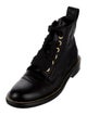Zadig & Voltaire Leather Chain-Link Accents Combat Boots