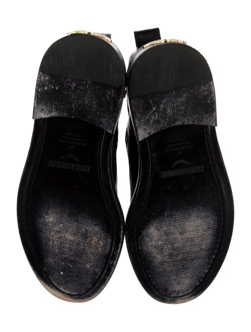 Zadig & Voltaire Leather Chain-Link Accents Combat Boots