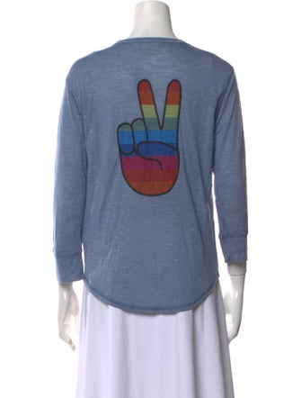 Zadig & Voltaire V-Neck Three-Quarter Sleeve Button-Up Top