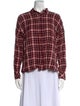 Zadig & Voltaire Plaid Print Mock Neck Button-Up Top