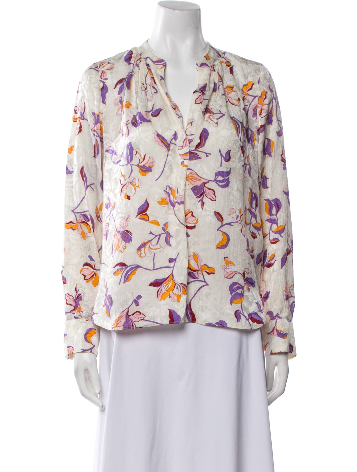 Zadig & Voltaire Floral Print V-Neck Blouse