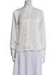 Zadig & Voltaire Mock Neck Long Sleeve Button-Up Top