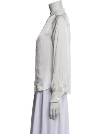 Zadig & Voltaire Mock Neck Long Sleeve Button-Up Top