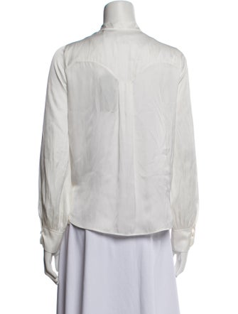 Zadig & Voltaire Mock Neck Long Sleeve Button-Up Top