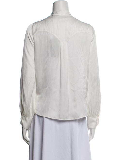 Zadig & Voltaire Mock Neck Long Sleeve Button-Up Top