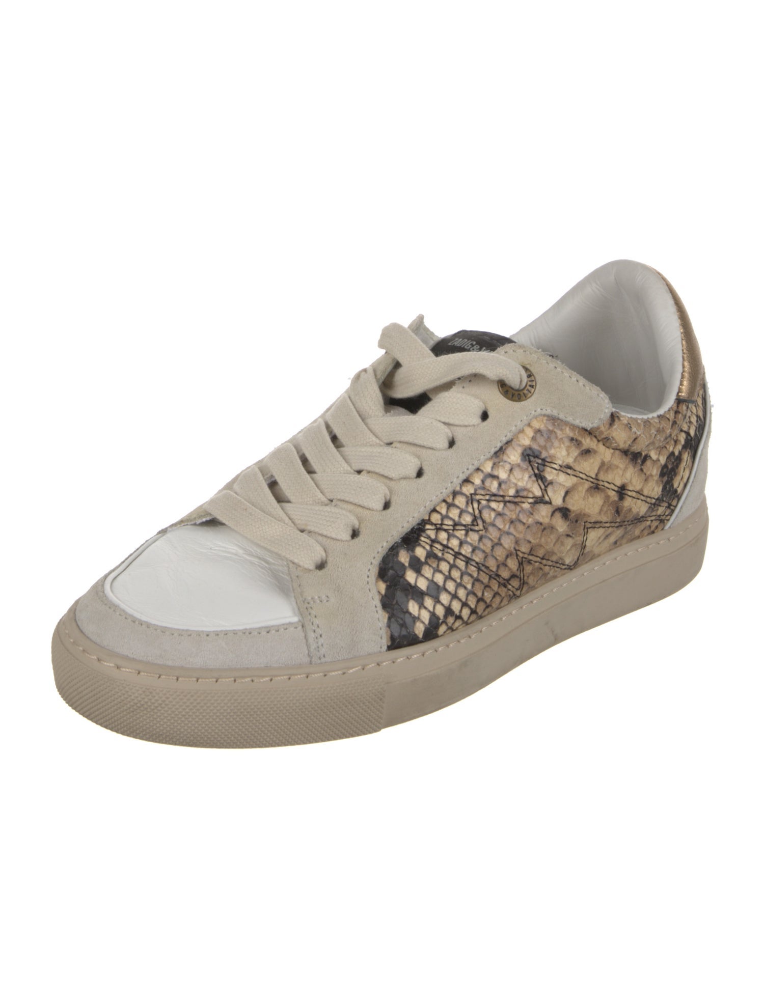 Zadig & Voltaire Leather Animal Print Sneakers