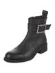 Zadig & Voltaire Leather Crystal Embellishments Moto Boots
