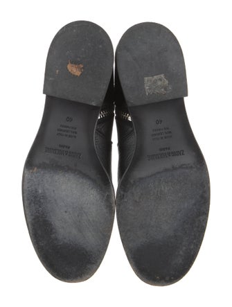 Zadig & Voltaire Leather Crystal Embellishments Moto Boots