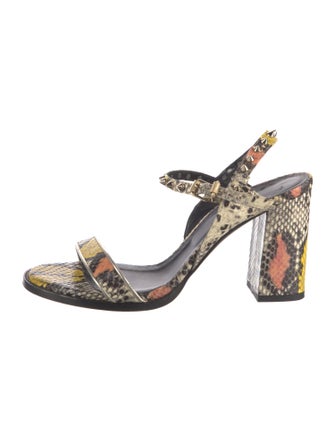 Zadig & Voltaire Embossed Leather Animal Print Sandals