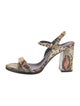 Zadig & Voltaire Embossed Leather Animal Print Sandals