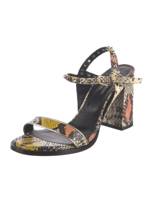 Zadig & Voltaire Embossed Leather Animal Print Sandals