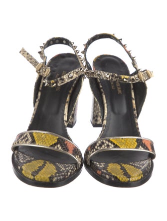 Zadig & Voltaire Embossed Leather Animal Print Sandals